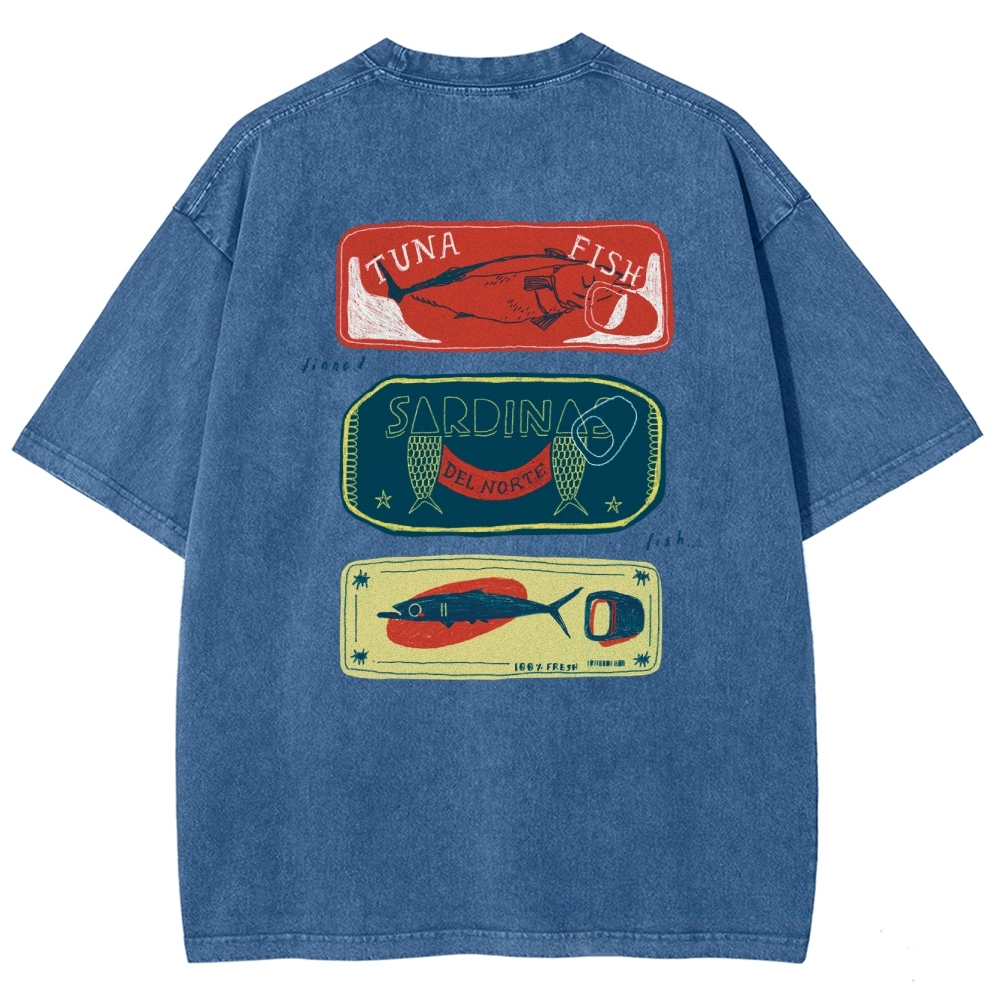 Unisex Fit Design Back Washed T-Shirt
