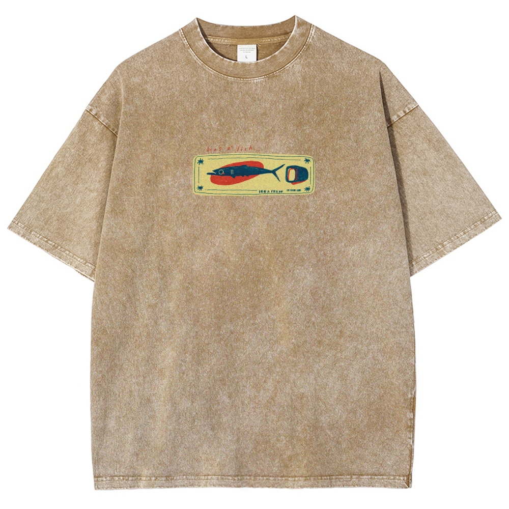 Unisex Fit Design Back Washed T-Shirt
