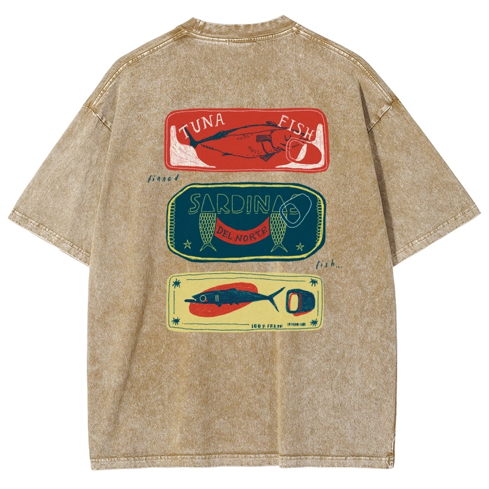 Unisex Fit Design Back Washed T-Shirt