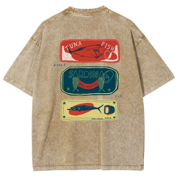 Unisex Fit Design Back Washed T-Shirt