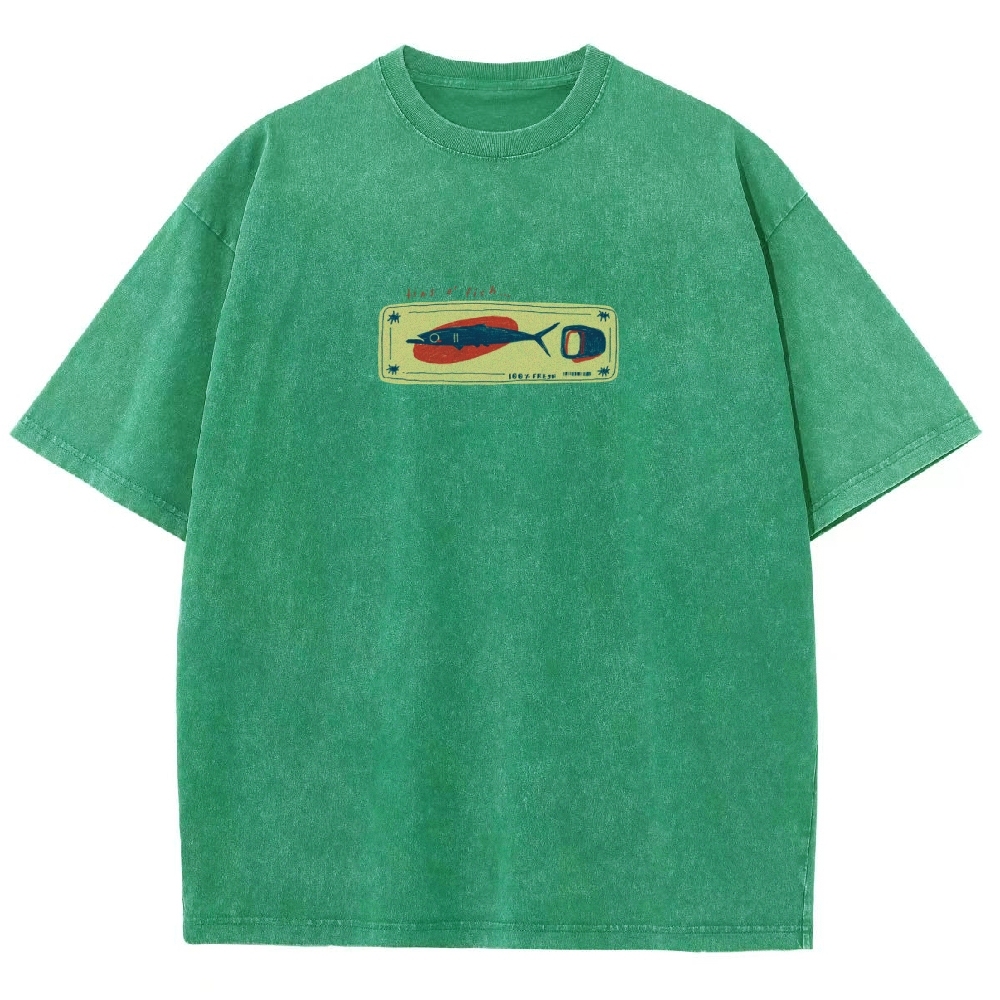 Unisex Fit Design Back Washed T-Shirt