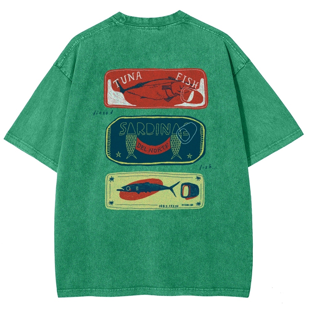 Unisex Fit Design Back Washed T-Shirt