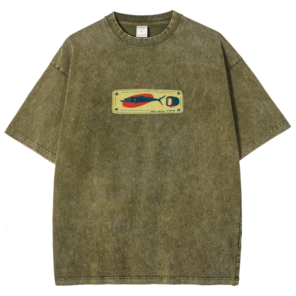 Unisex Fit Design Back Washed T-Shirt