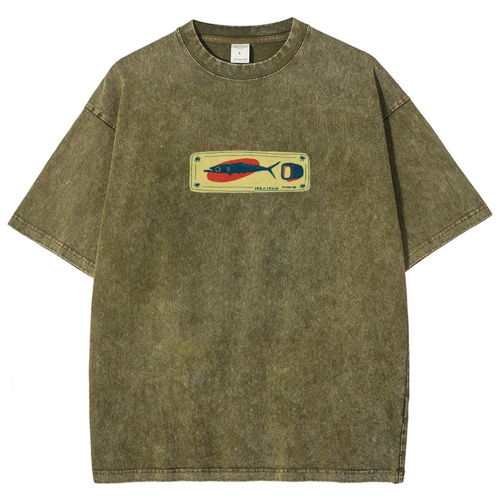 Unisex Fit Design Back Washed T-Shirt