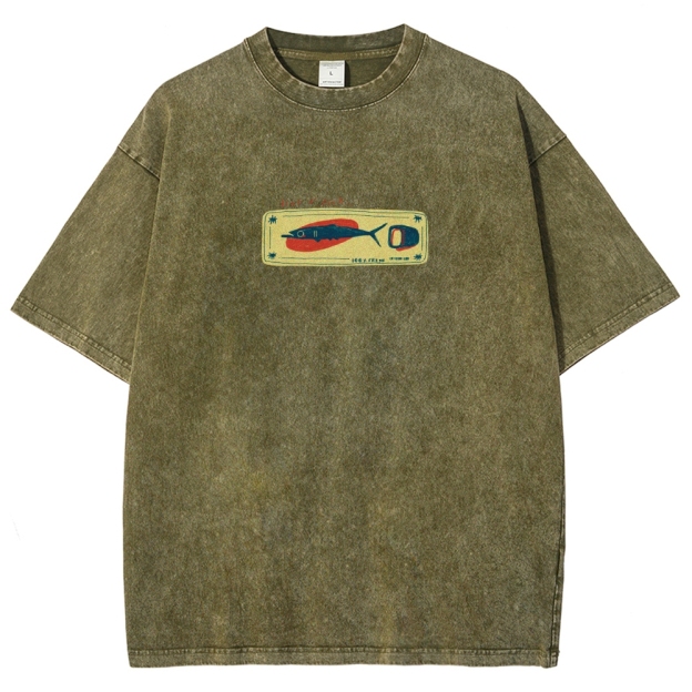 Unisex Fit Design Back Washed T-Shirt