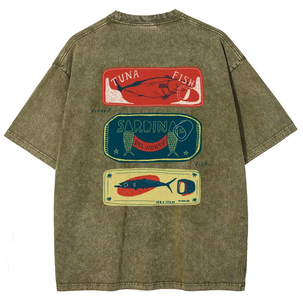Unisex Fit Design Back Washed T-Shirt