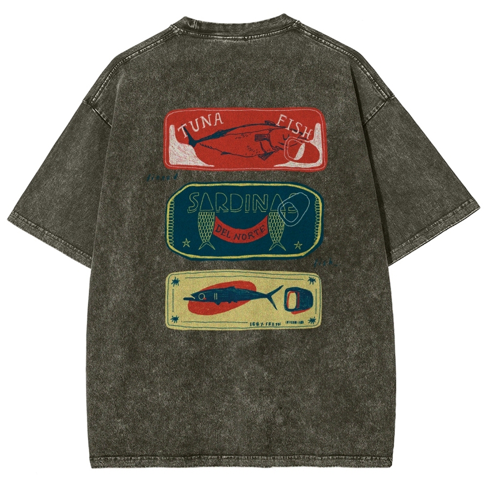 Unisex Fit Design Back Washed T-Shirt
