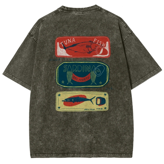 Unisex Fit Design Back Washed T-Shirt