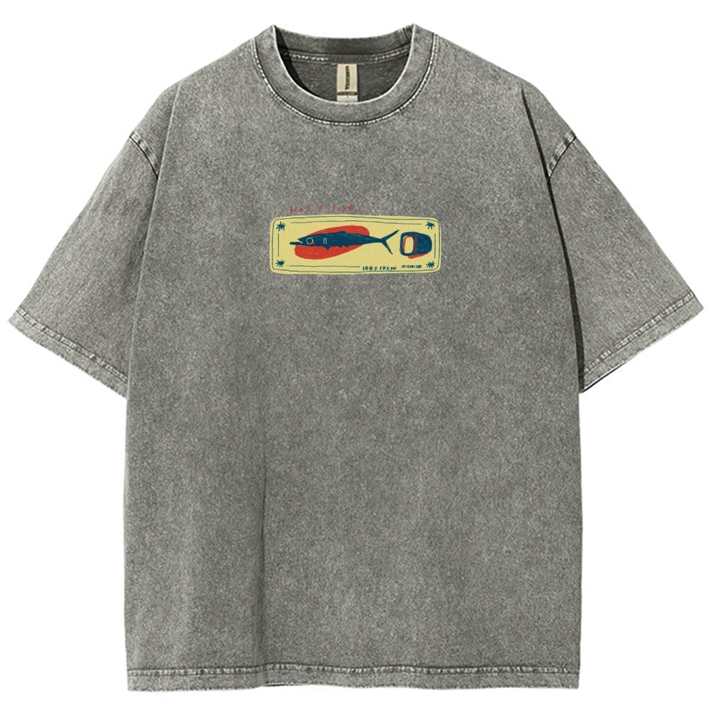 Unisex Fit Design Back Washed T-Shirt
