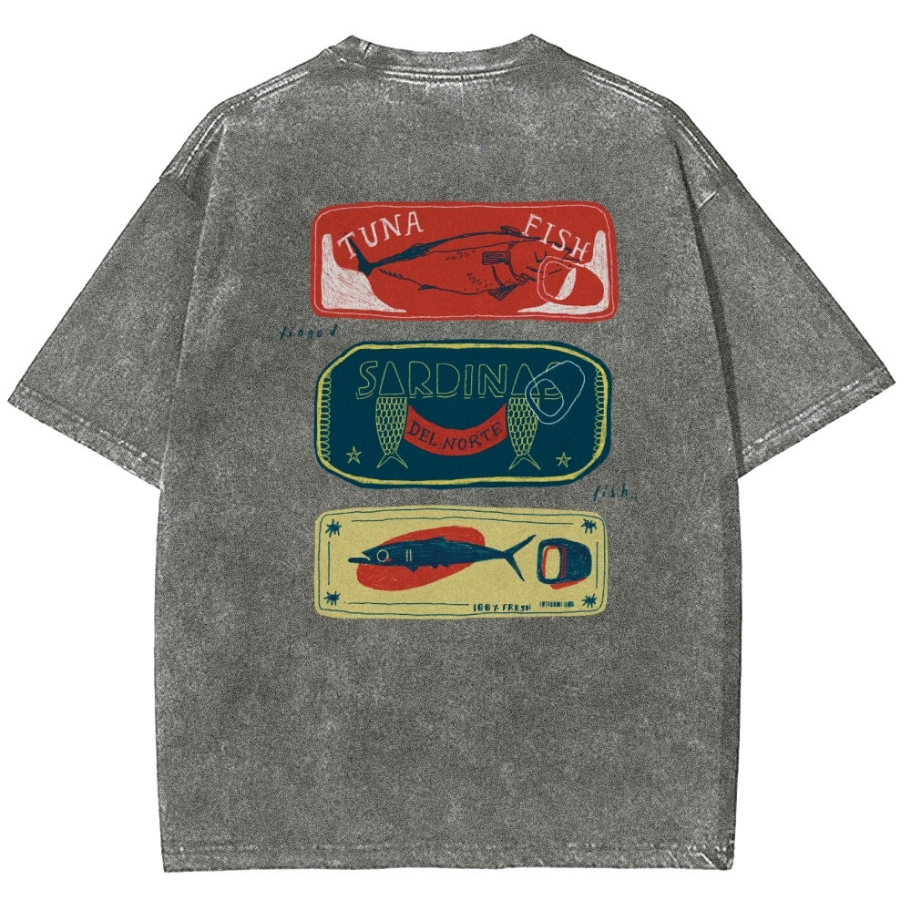 Unisex Fit Design Back Washed T-Shirt