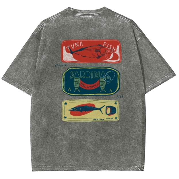 Unisex Fit Design Back Washed T-Shirt