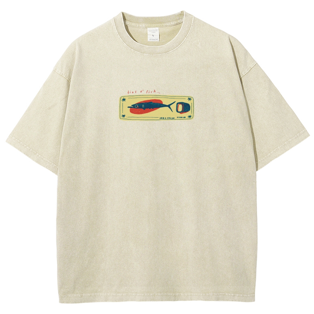 Unisex Fit Design Back Washed T-Shirt