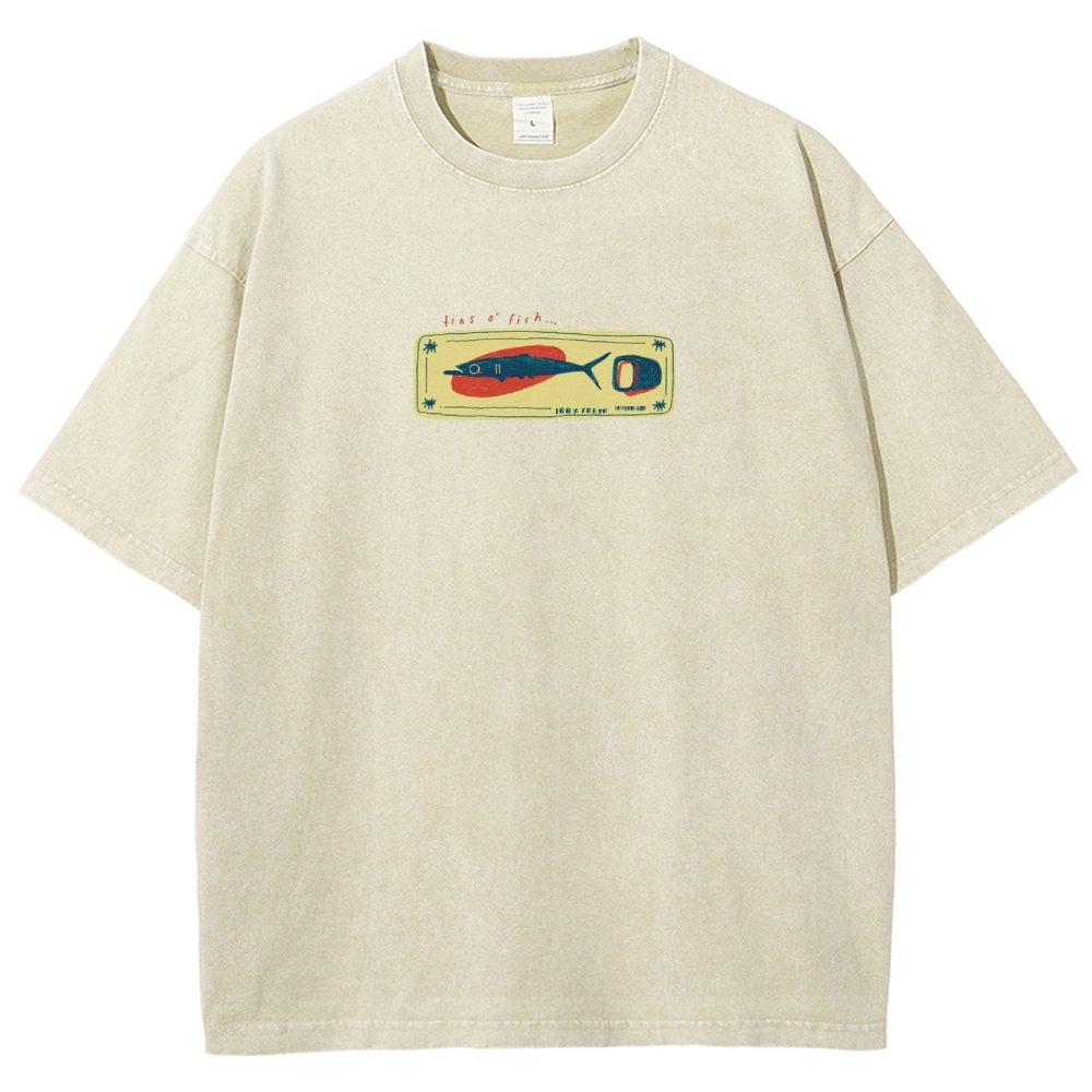 Unisex Fit Design Back Washed T-Shirt