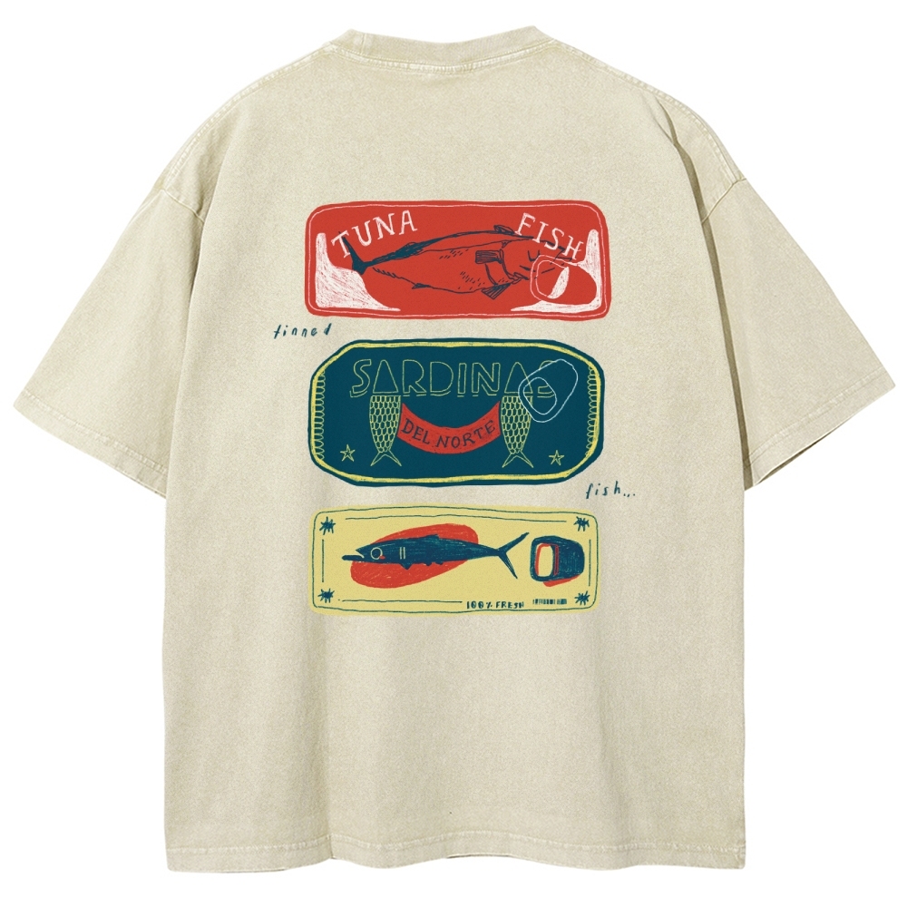 Unisex Fit Design Back Washed T-Shirt