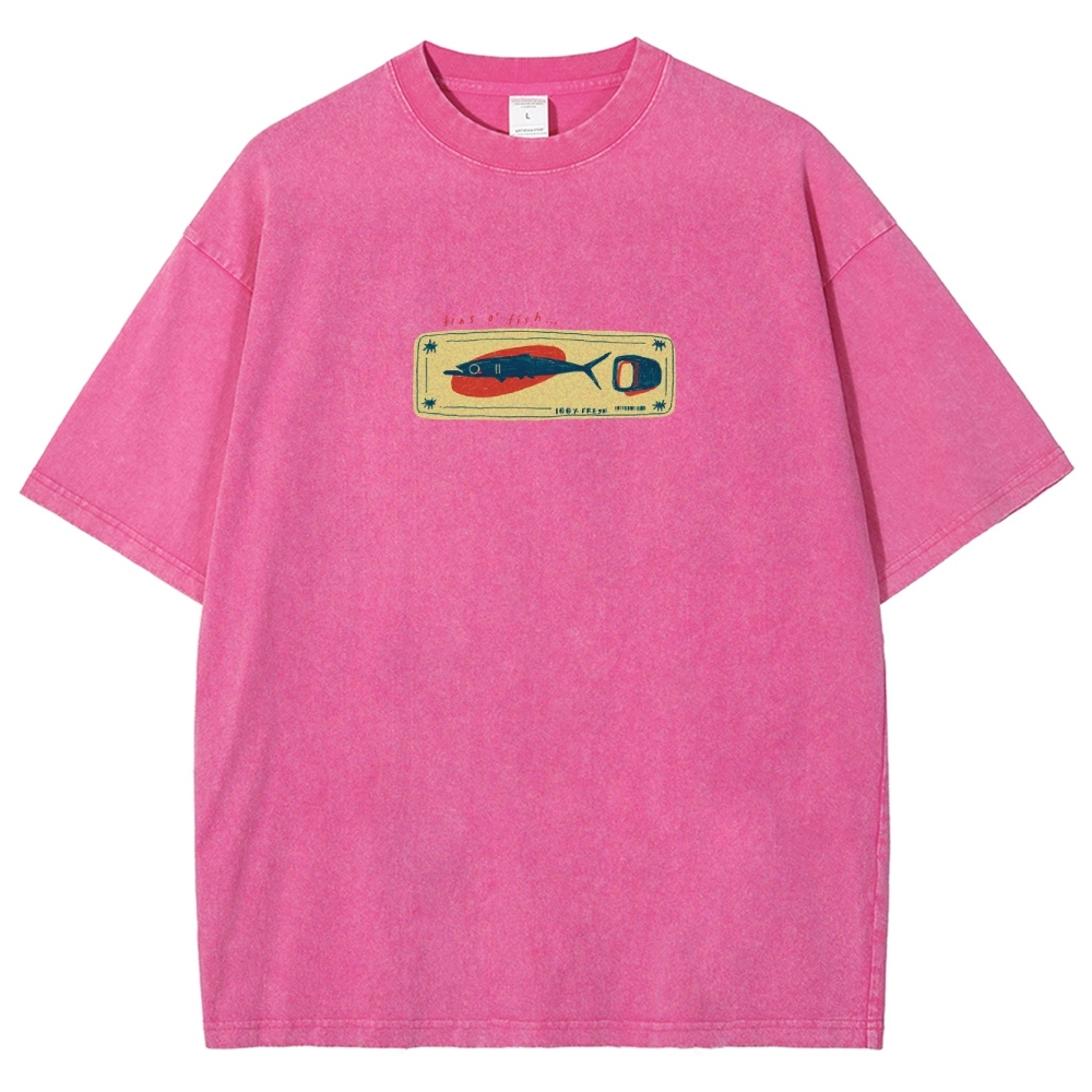 Unisex Fit Design Back Washed T-Shirt