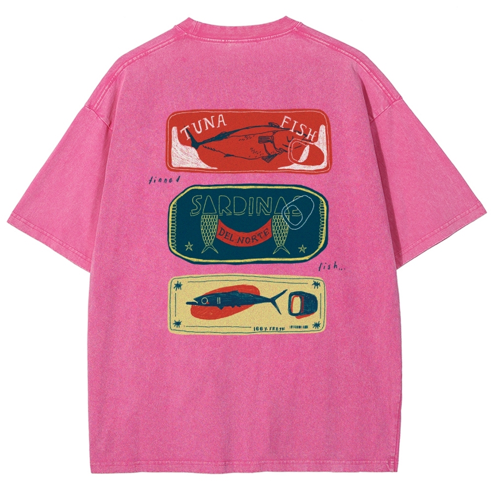 Unisex Fit Design Back Washed T-Shirt