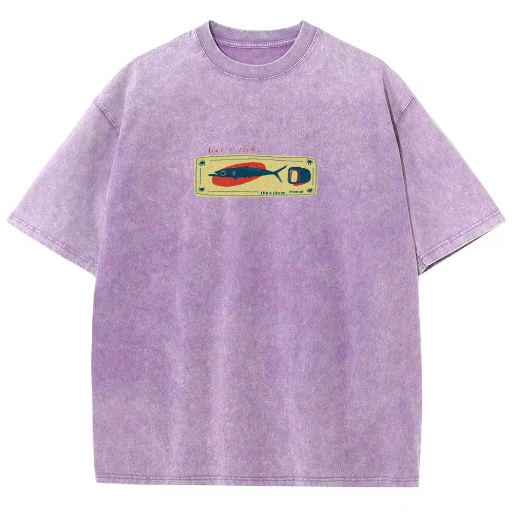 Unisex Fit Design Back Washed T-Shirt
