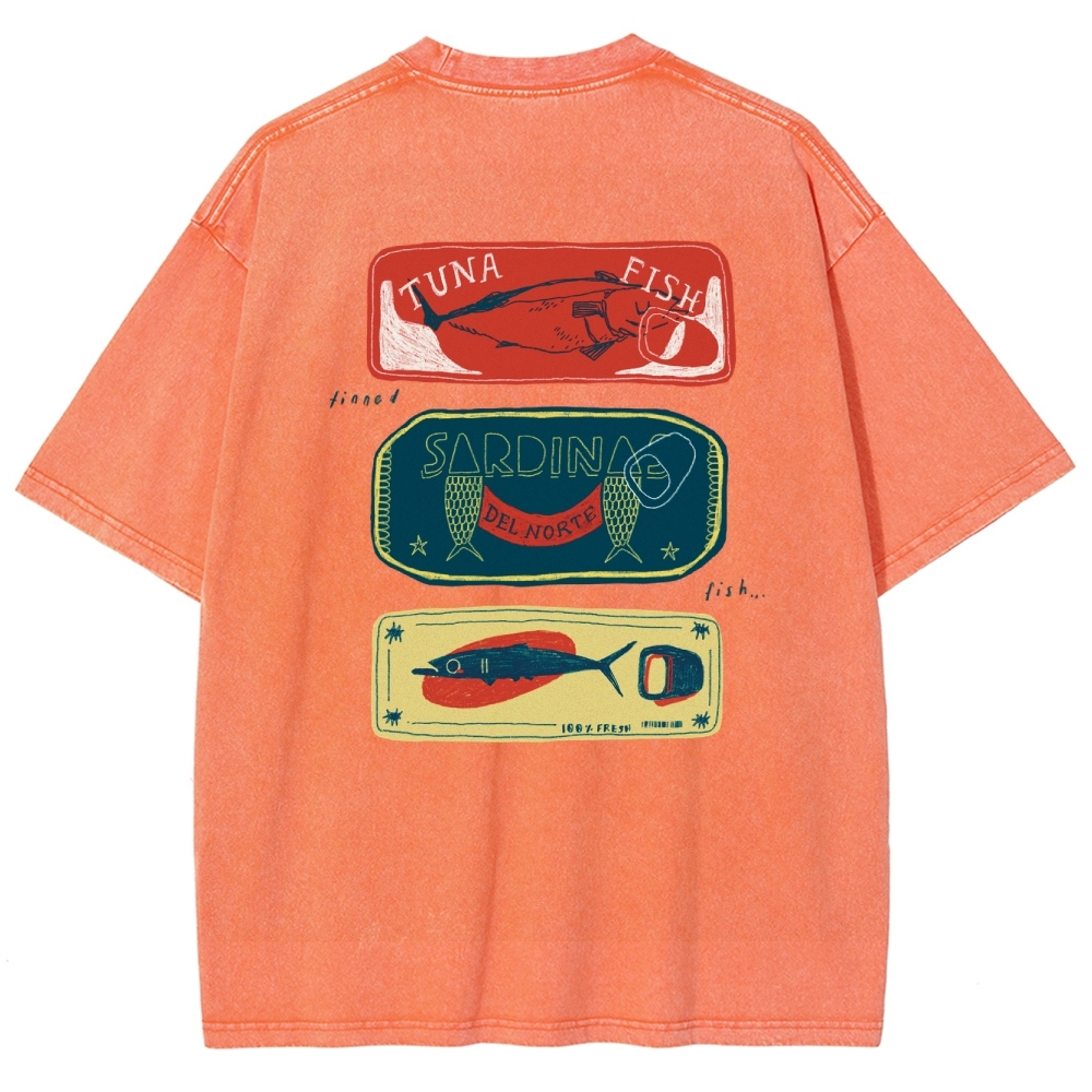 Unisex Fit Design Back Washed T-Shirt