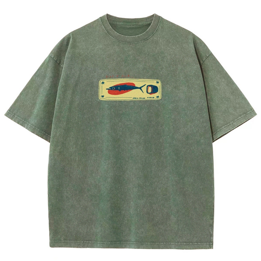 Unisex Fit Design Back Washed T-Shirt