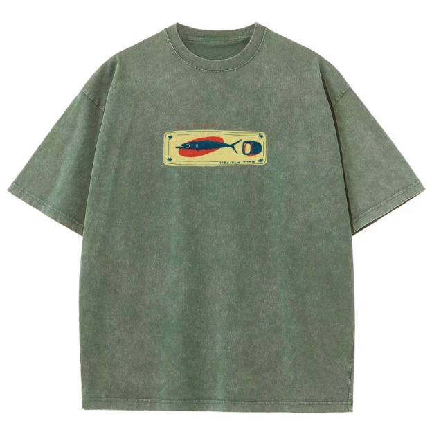Unisex Fit Design Back Washed T-Shirt