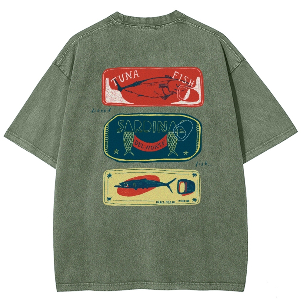 Unisex Fit Design Back Washed T-Shirt