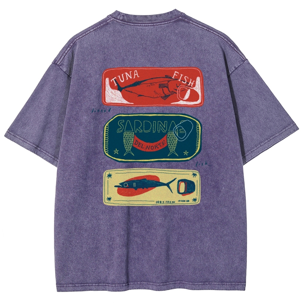 Unisex Fit Design Back Washed T-Shirt