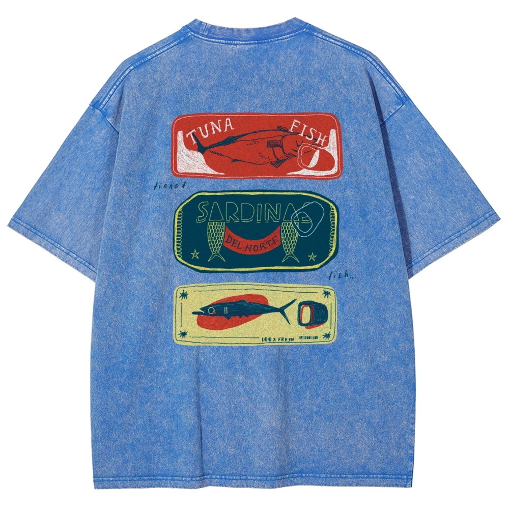 Unisex Fit Design Back Washed T-Shirt