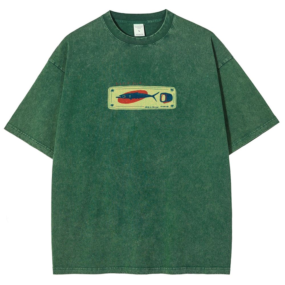 Unisex Fit Design Back Washed T-Shirt