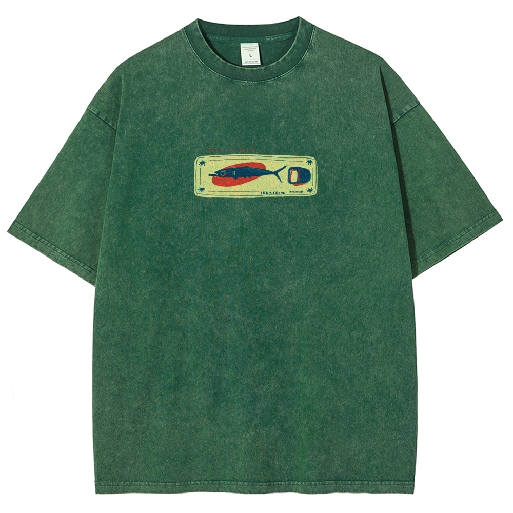 Unisex Fit Design Back Washed T-Shirt