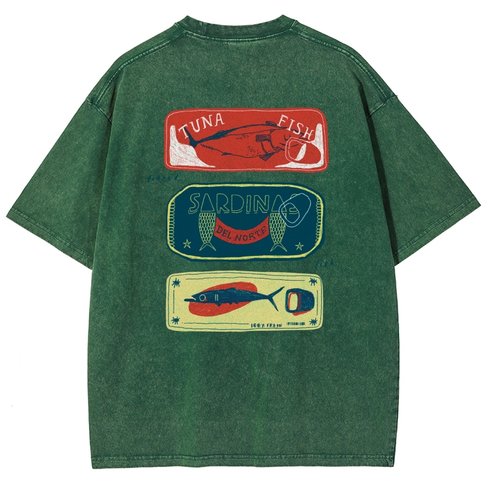 Unisex Fit Design Back Washed T-Shirt
