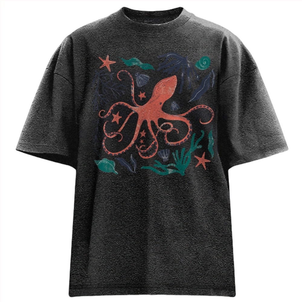 Unisex Sepia print Washed Tee