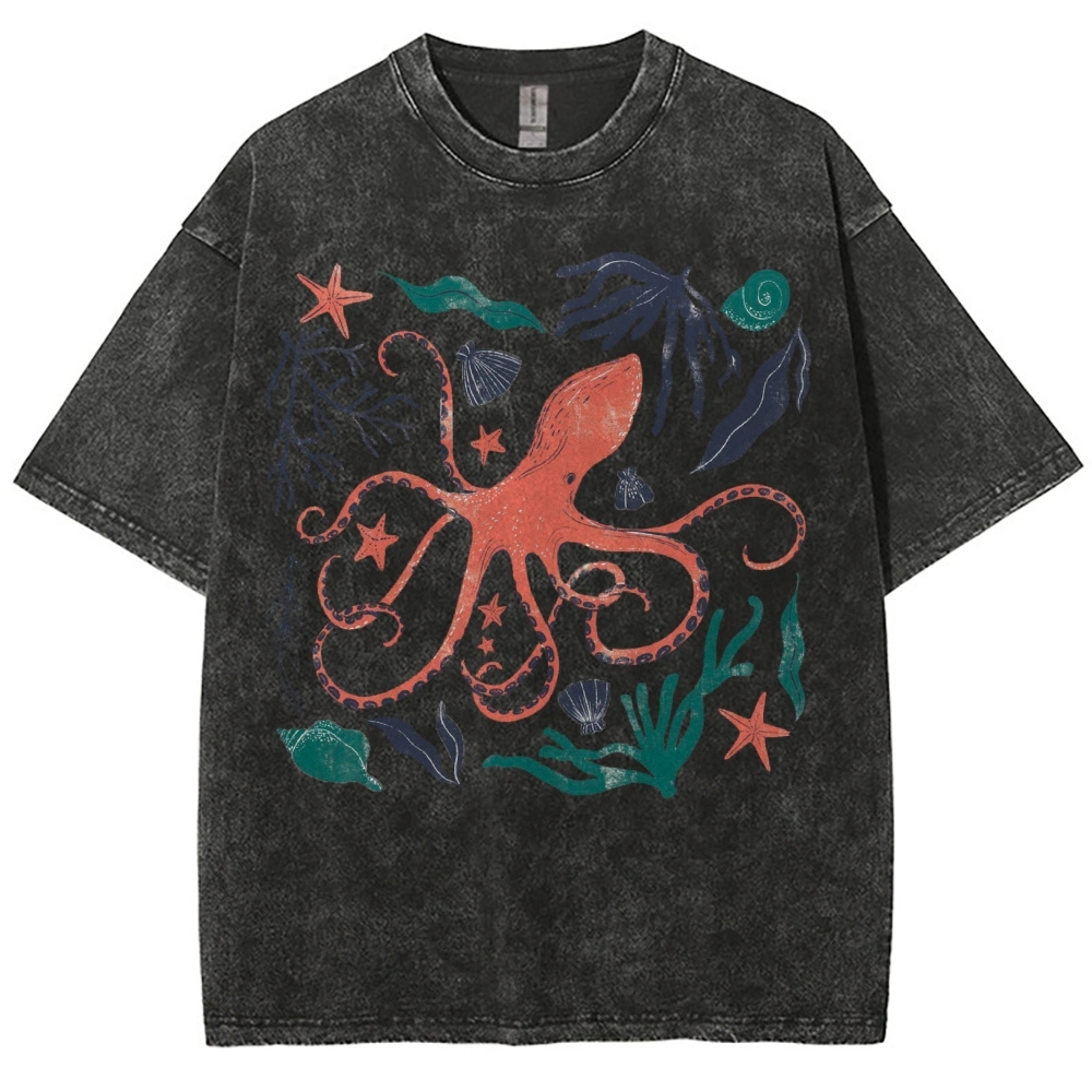 Unisex Sepia print Washed Tee