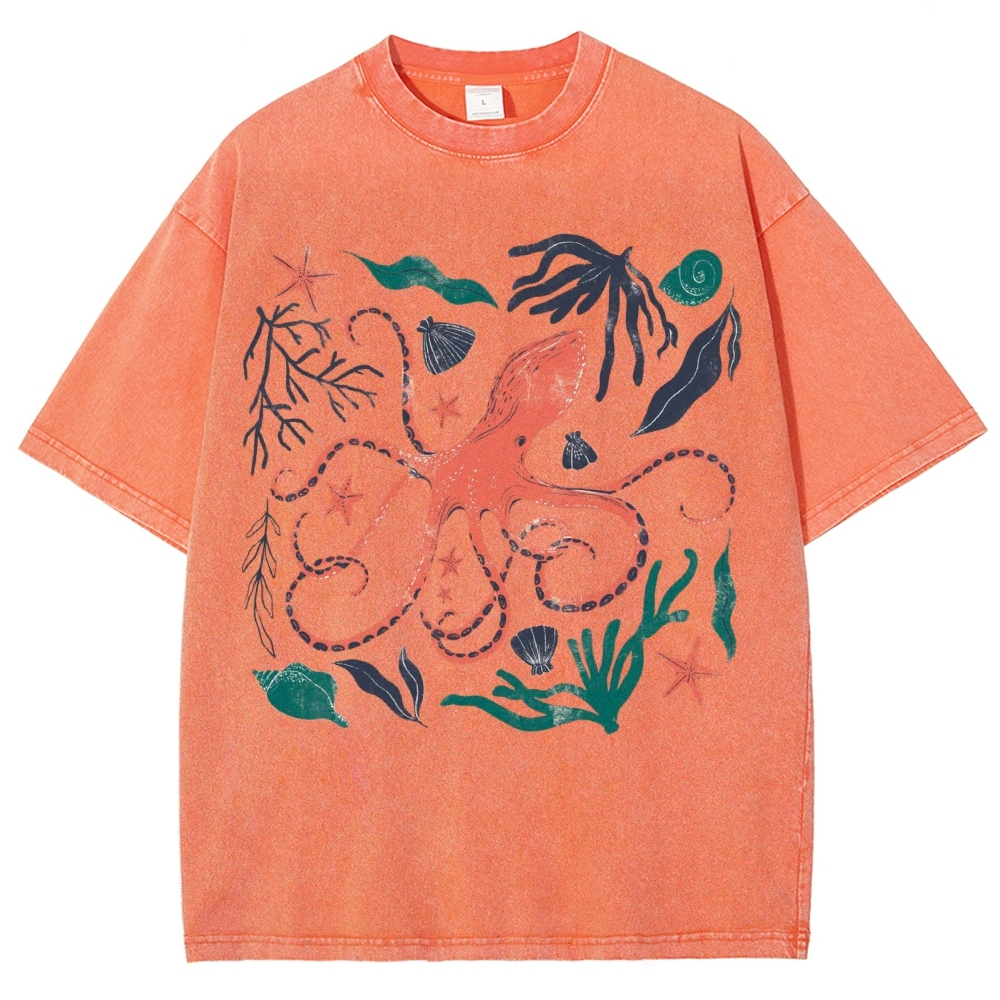 Unisex Sepia print Washed Tee