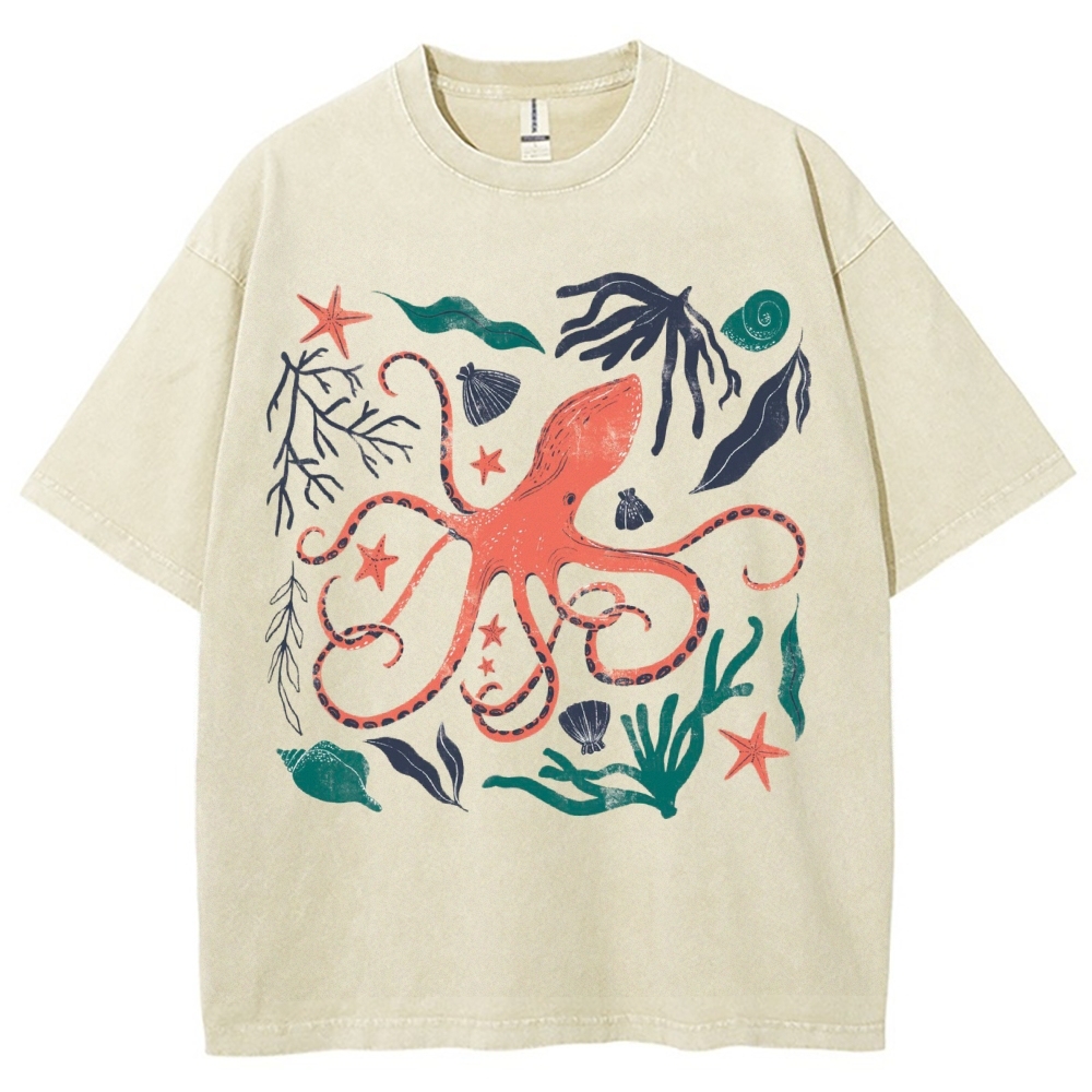 Unisex Sepia print Washed Tee
