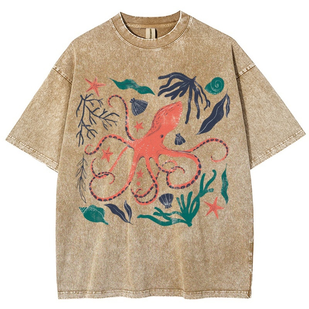 Unisex Sepia print Washed Tee