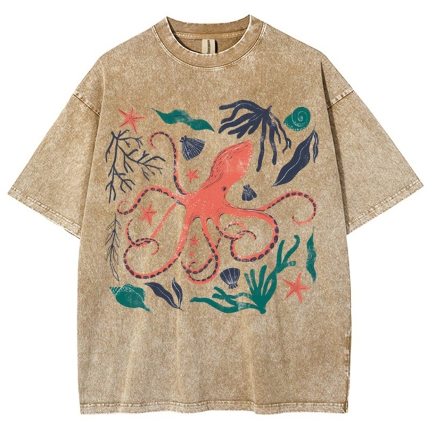 Unisex Sepia print Washed Tee