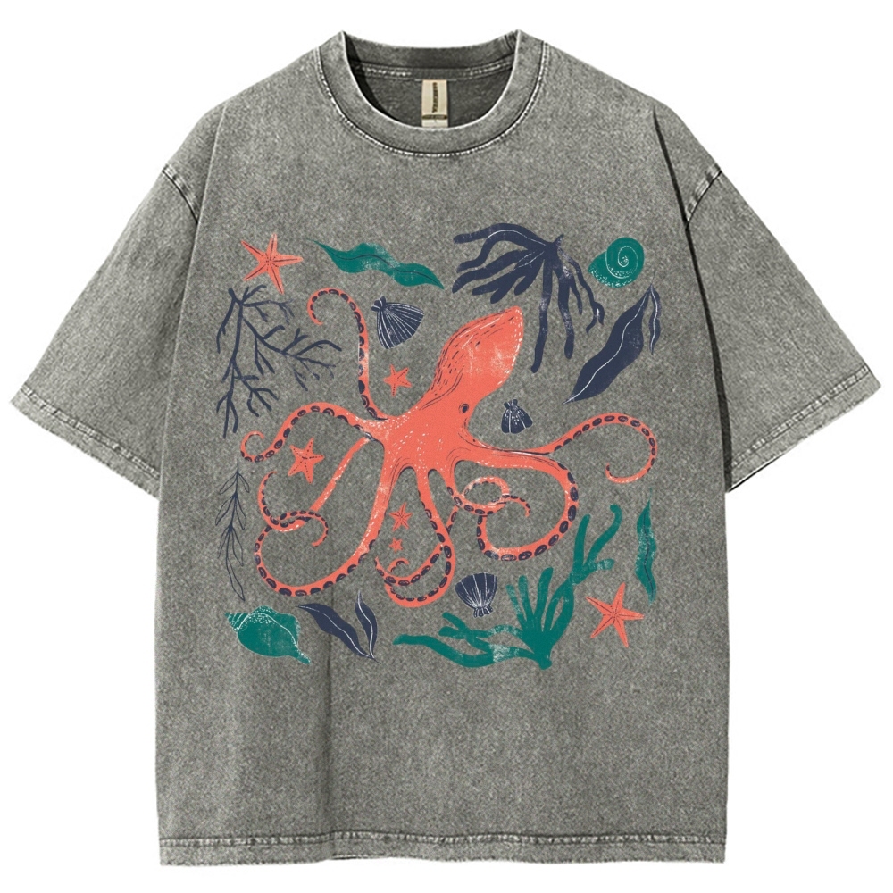 Unisex Sepia print Washed Tee
