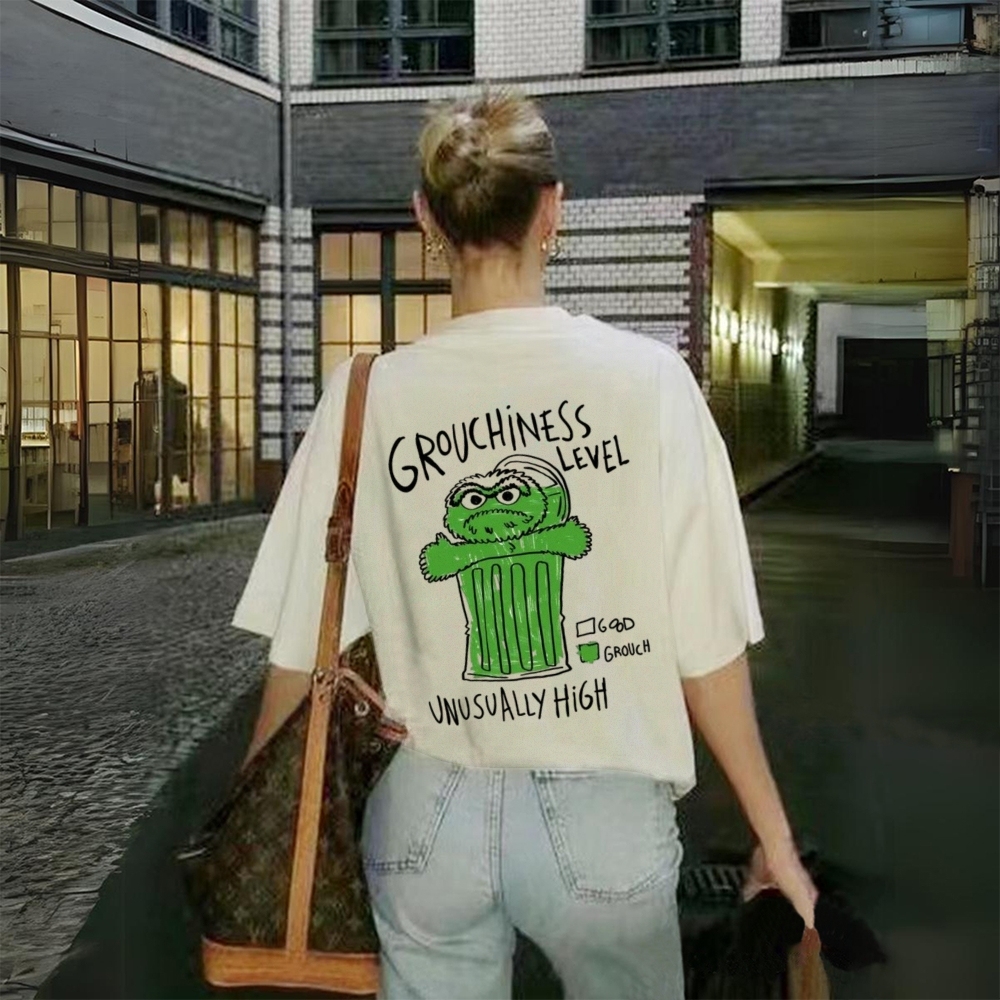 Unisex Grouchiness Printed Cotton Short-sleeve T-shirt
