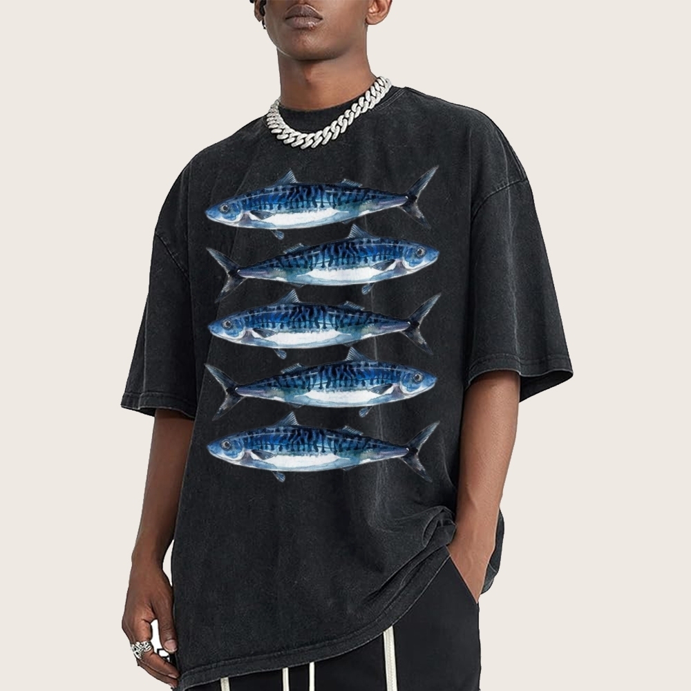 Five Sardines Unisex Vintage Washed Tee