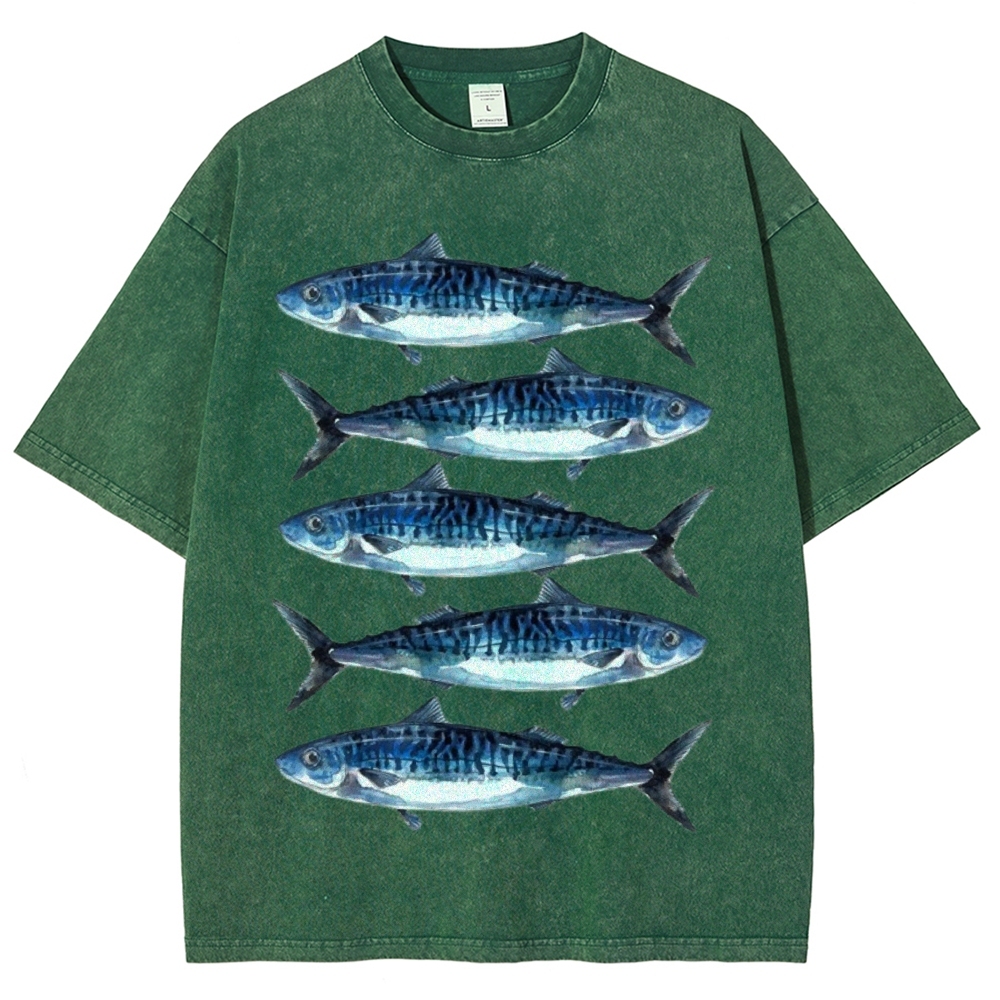 Five Sardines Unisex Vintage Washed Tee