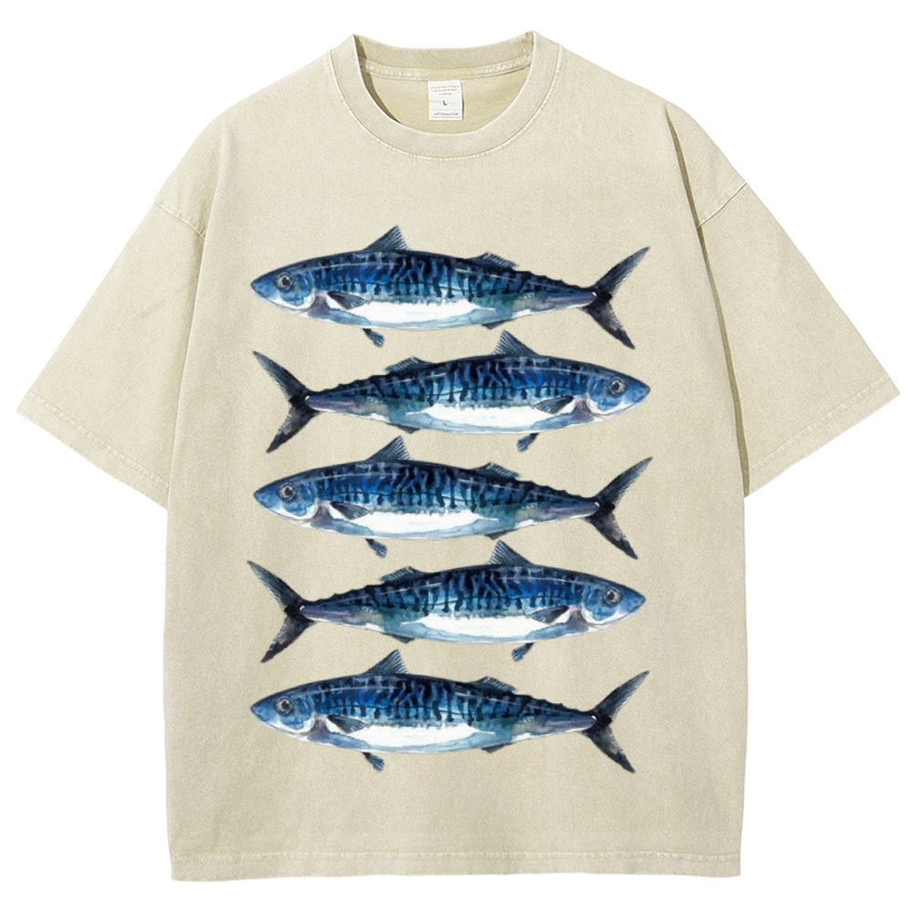 Five Sardines Unisex Vintage Washed Tee