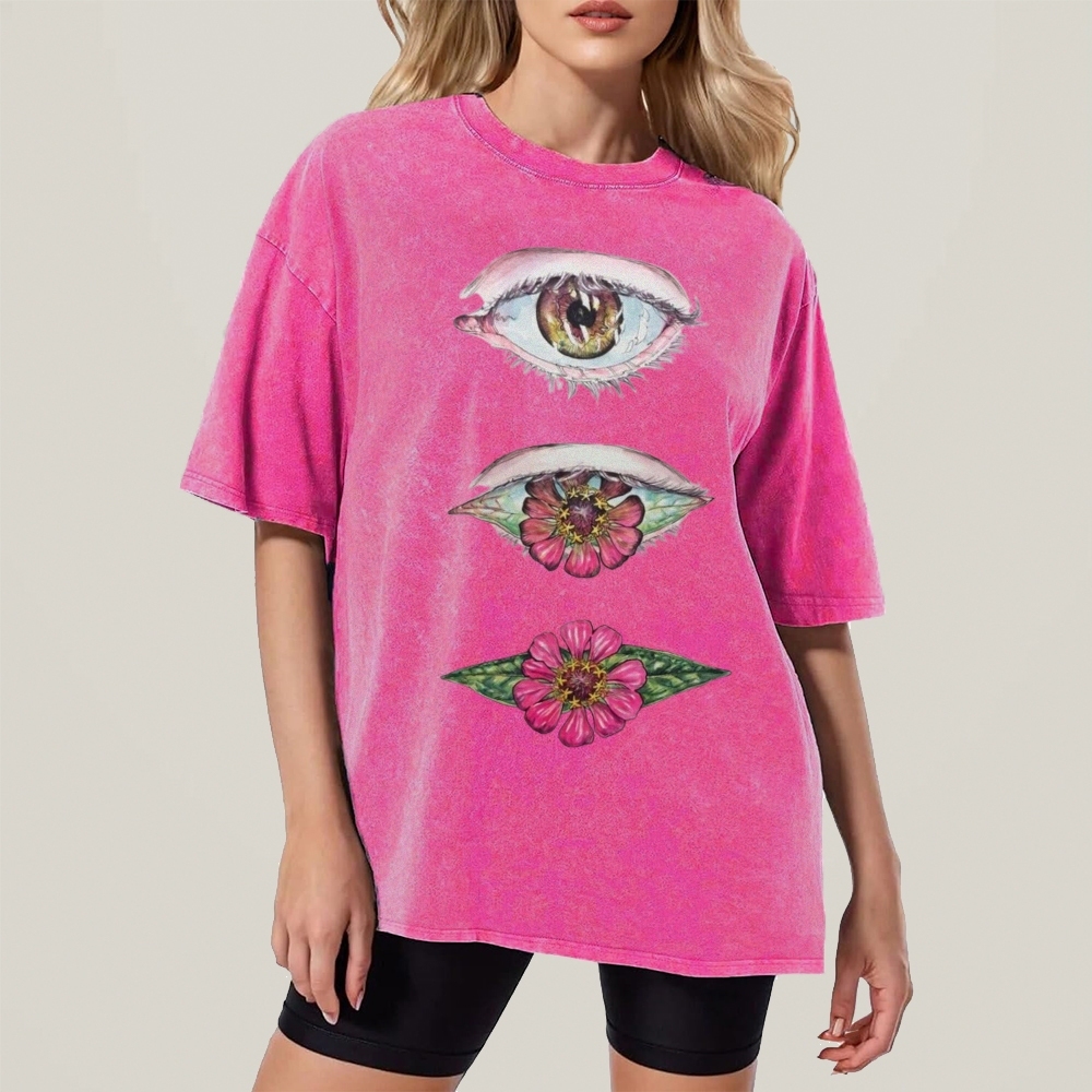 Flowers from Eyes Unisex Vintage Washed Tee
