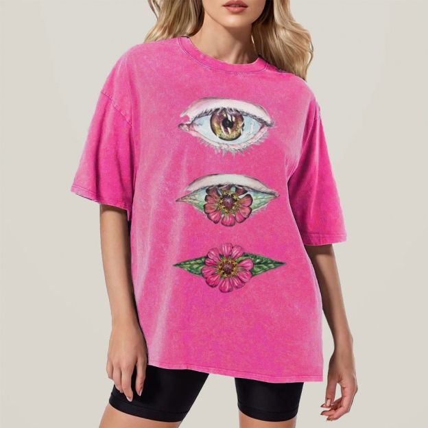 Flowers from Eyes Unisex Vintage Washed Tee
