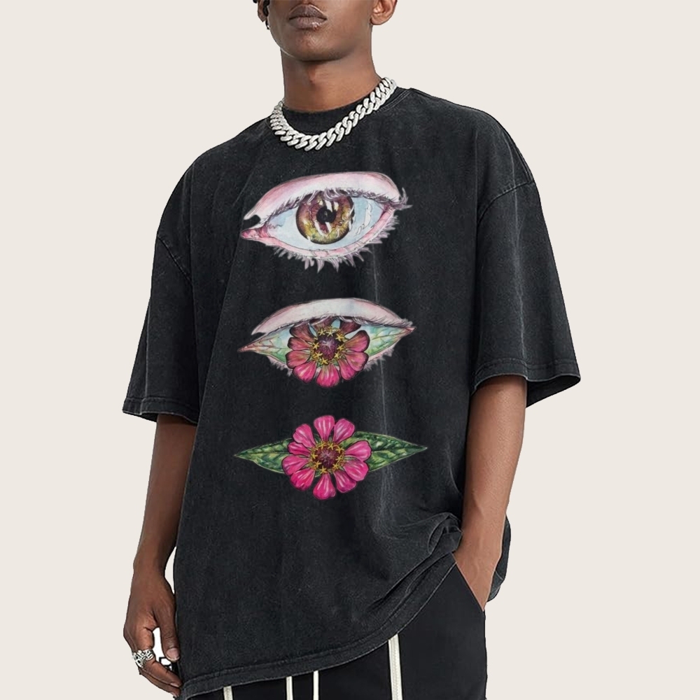 Flowers from Eyes Unisex Vintage Washed Tee