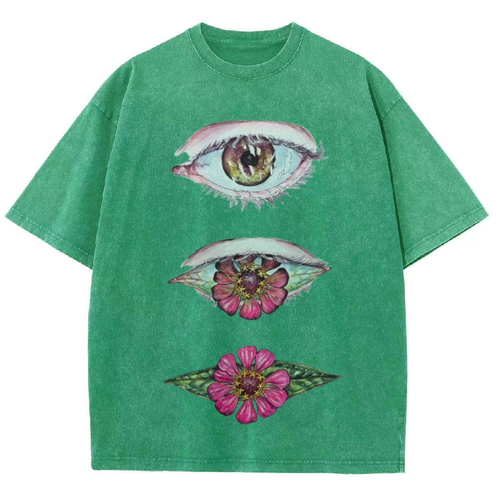 Flowers from Eyes Unisex Vintage Washed Tee