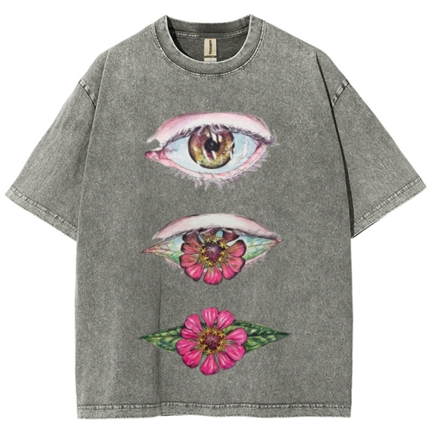 Flowers from Eyes Unisex Vintage Washed Tee