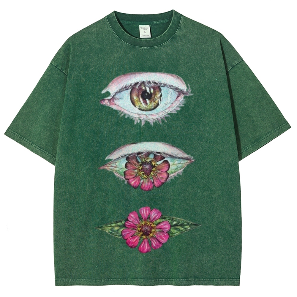Flowers from Eyes Unisex Vintage Washed Tee