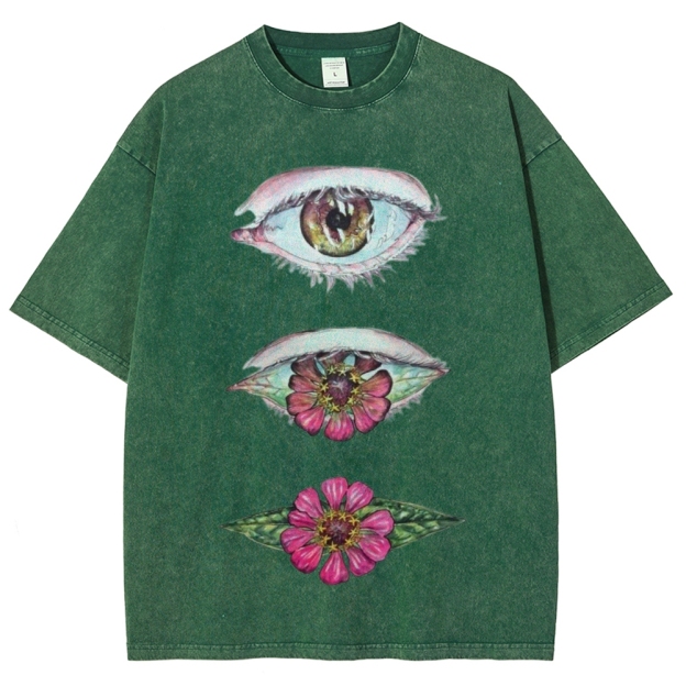 Flowers from Eyes Unisex Vintage Washed Tee