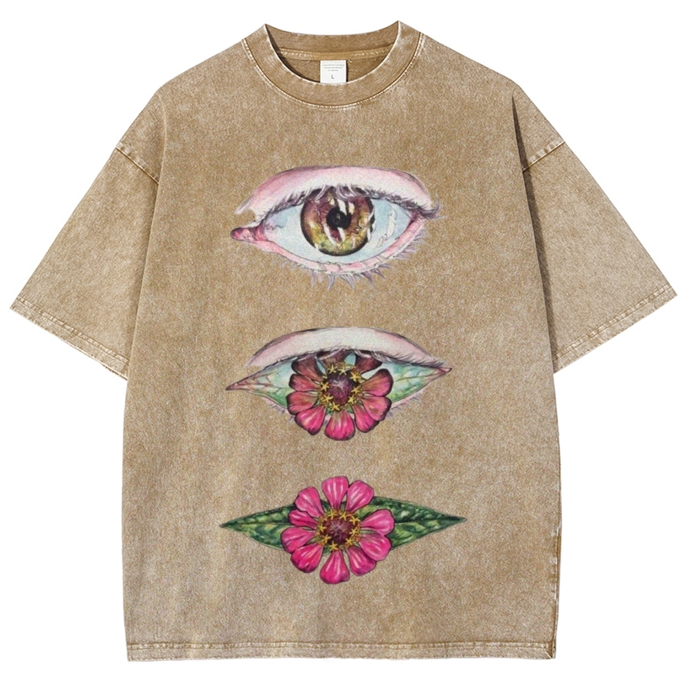 Flowers from Eyes Unisex Vintage Washed Tee