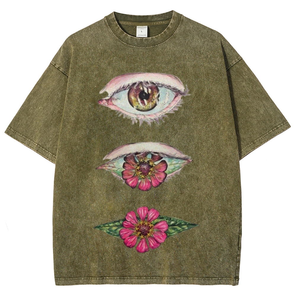 Flowers from Eyes Unisex Vintage Washed Tee